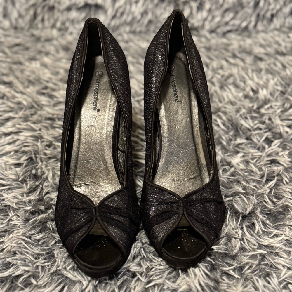 Elegant Black Peep Toe Heels